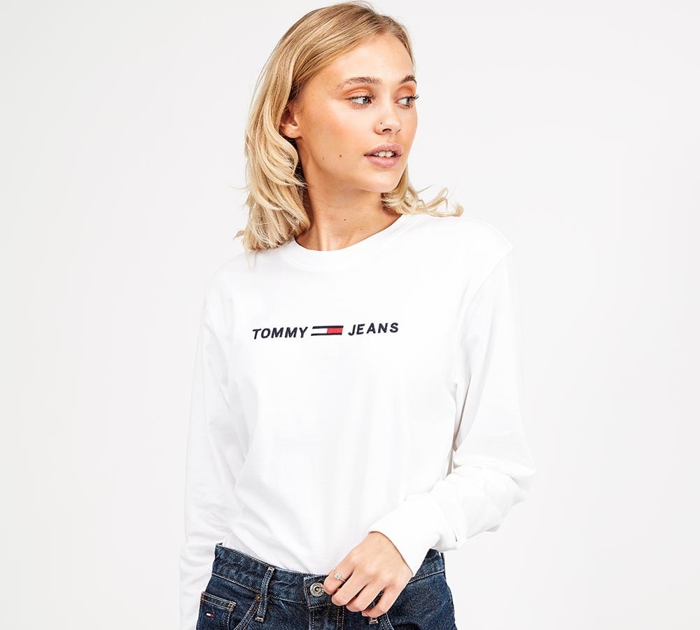 Womens Clean Linear Logo Long Sleeve T-Shirt image 5