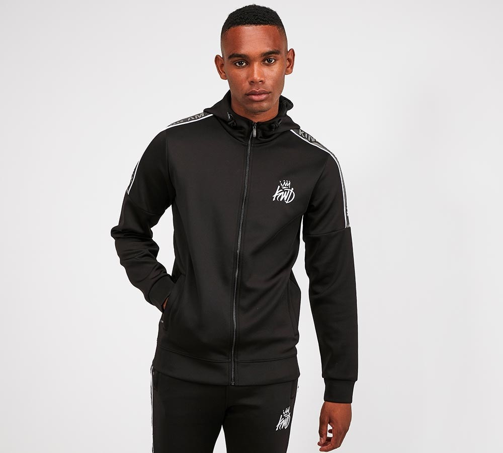 Davis Raised Print Poly Hoodie image 1