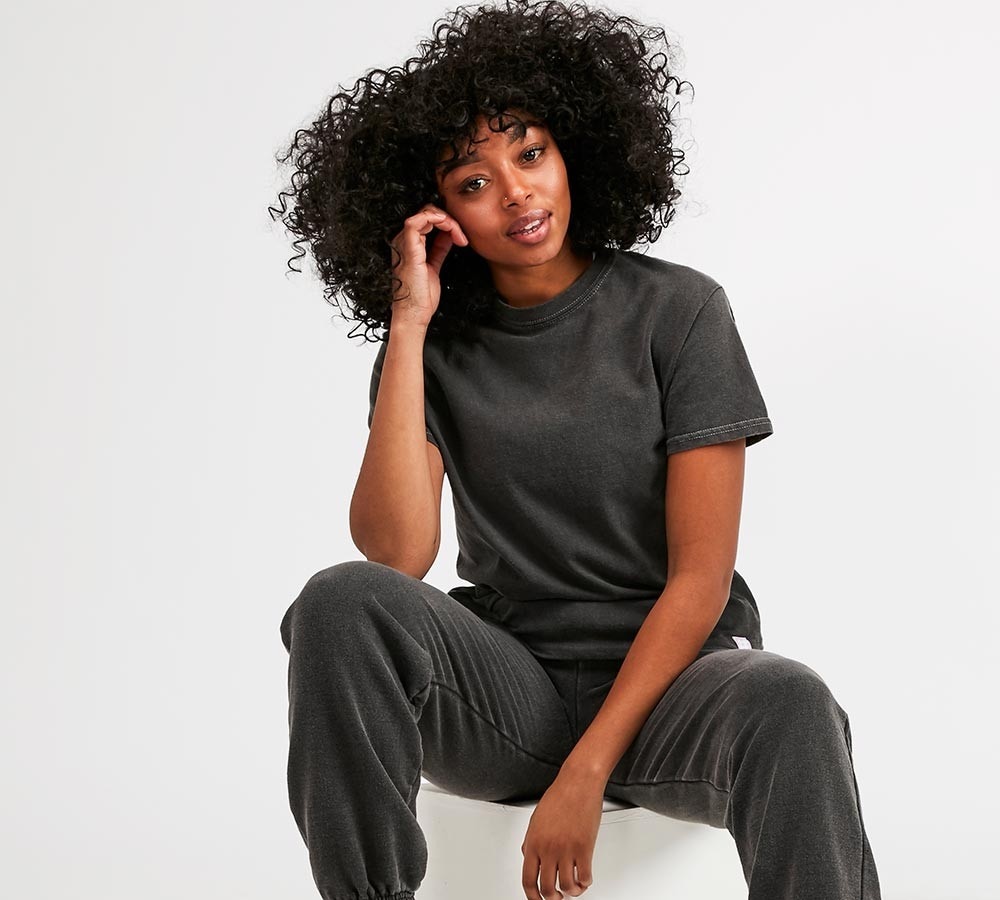 Womens Boxy Cropped Dye T-Shirt image 1