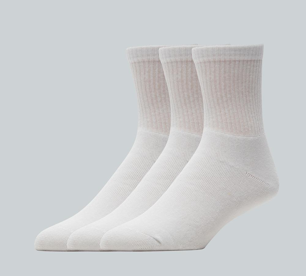 3 Pack Womens Sole Branded Mid-Calf Crew Sock image 1
