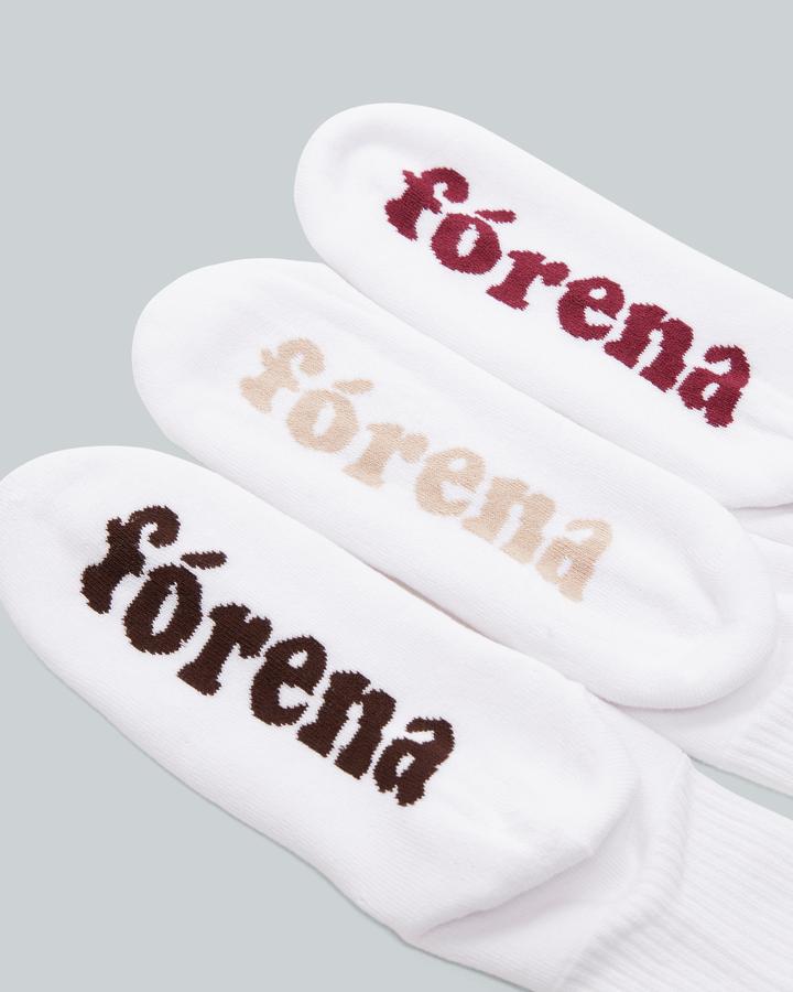 Womens 3 Pack Branded Sole Mid Calf Crew Sock image 2