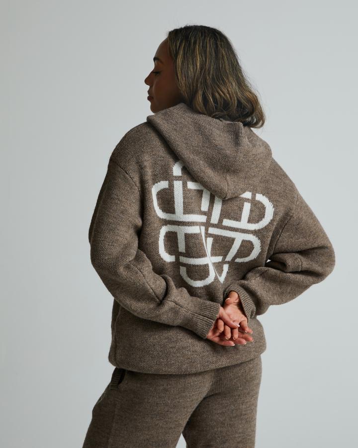 Womens Iconic Ribbed Knitted Hoodie image 1