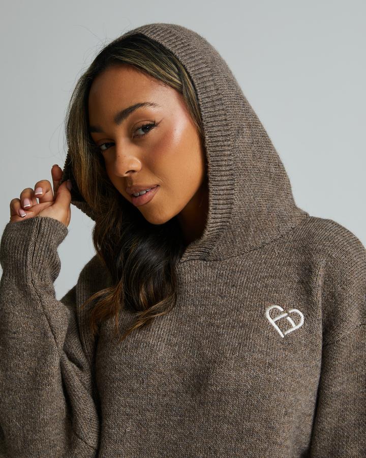 Womens Iconic Ribbed Knitted Hoodie image 5