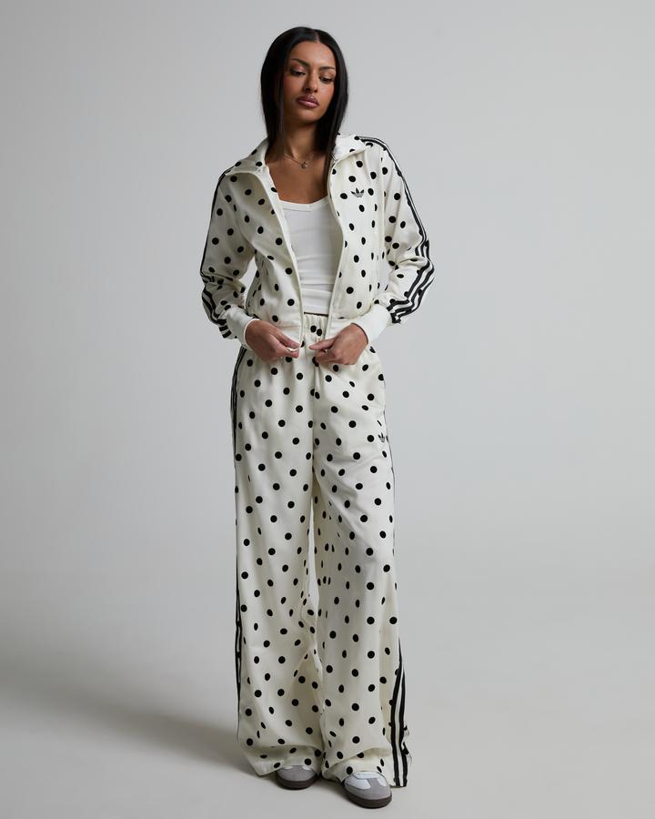 Womens Satin Polka Dot Funnel Neck Track Top image 1