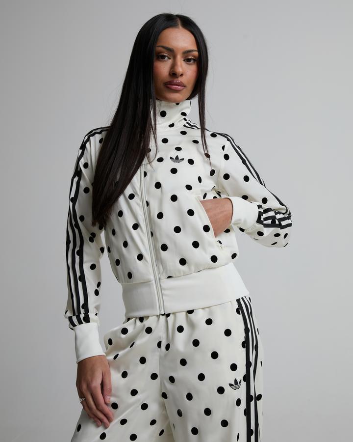Womens Satin Polka Dot Funnel Neck Track Top image 2