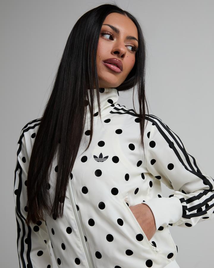 Womens Satin Polka Dot Funnel Neck Track Top image 5