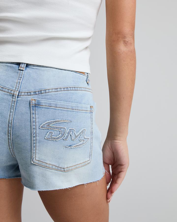 Womens Gianna Mid Rise Denim Short image 5