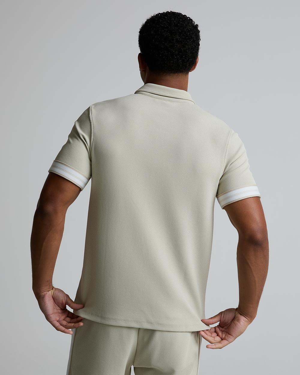 Textured Tape Zip Polo Shirt image 2