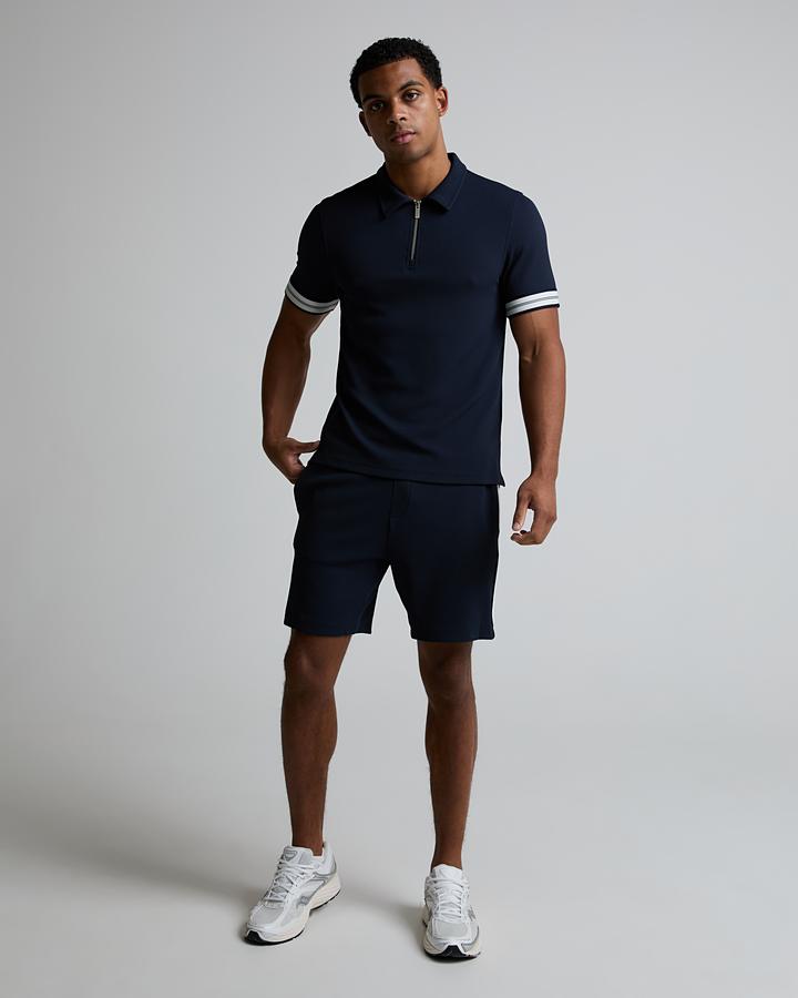 Textured Tape Zip Polo Shirt image 2