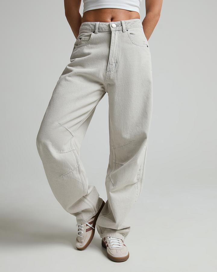 Womens High-Rise Barrel Denim Jean image 4