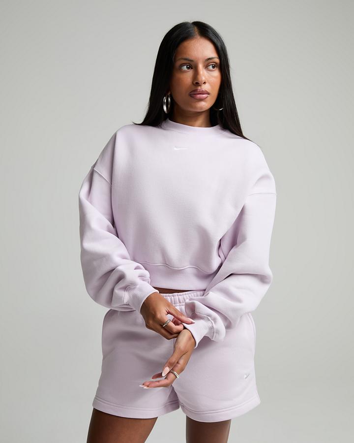 Womens Studio Fleece Mid Weight Oversized Crop Sweatshirt image 1