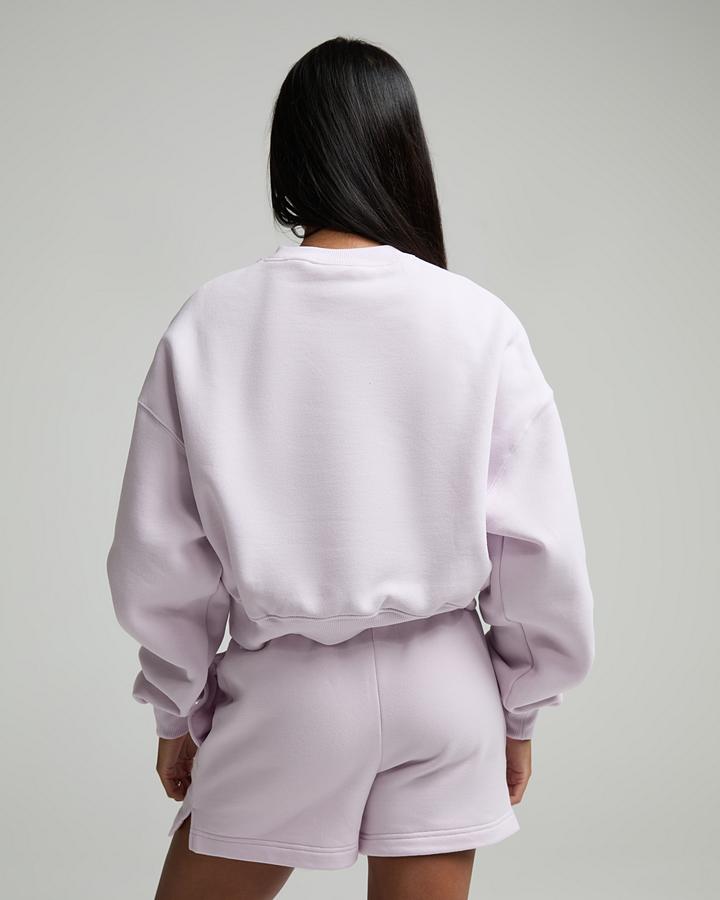 Womens Studio Fleece Mid Weight Oversized Crop Sweatshirt image 3