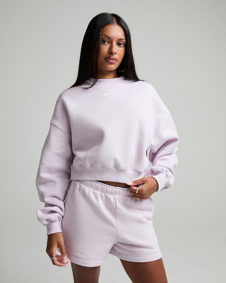 Womens Studio Fleece Mid Weight Oversized Crop Sweatshirt image 5