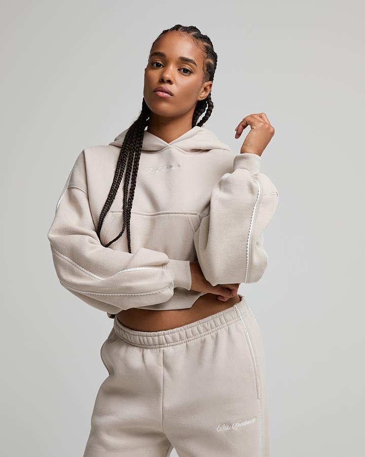 Womens Studio Fleece Medium Weight Cropped Hoodie image 1