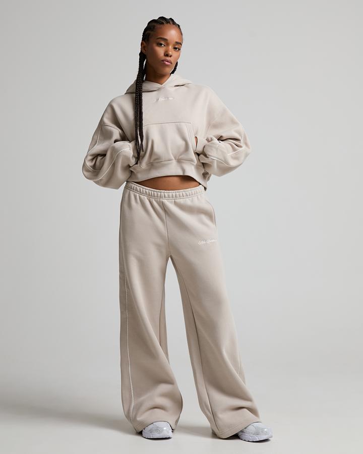 Womens Studio Fleece Medium Weight Cropped Hoodie image 2