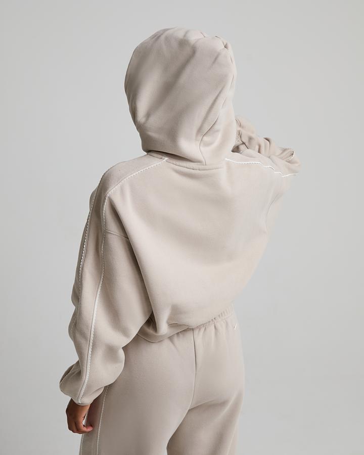 Womens Studio Fleece Medium Weight Cropped Hoodie image 3