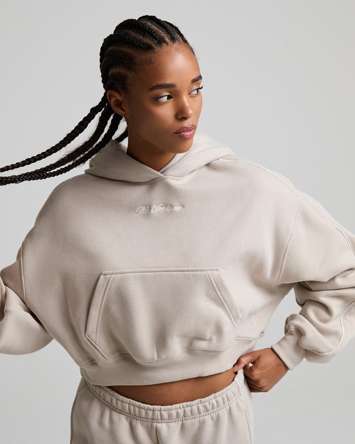 Womens Studio Fleece Medium Weight Cropped Hoodie image 5