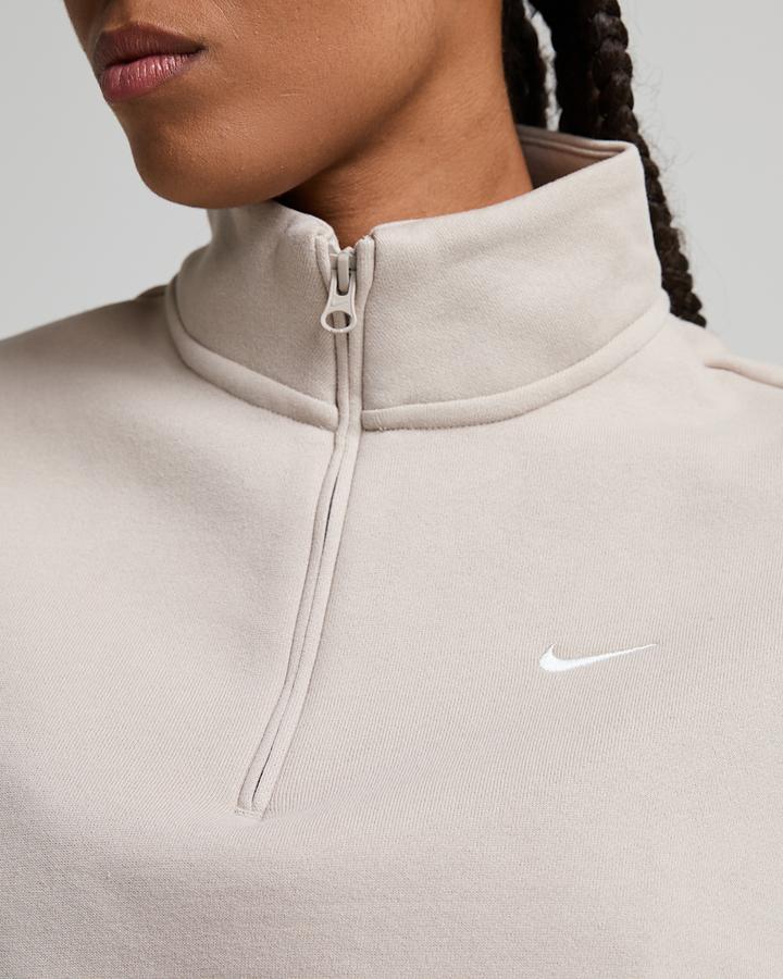 Womens Studio Fleece Crop Quarter Zip Sweatshirt image 4