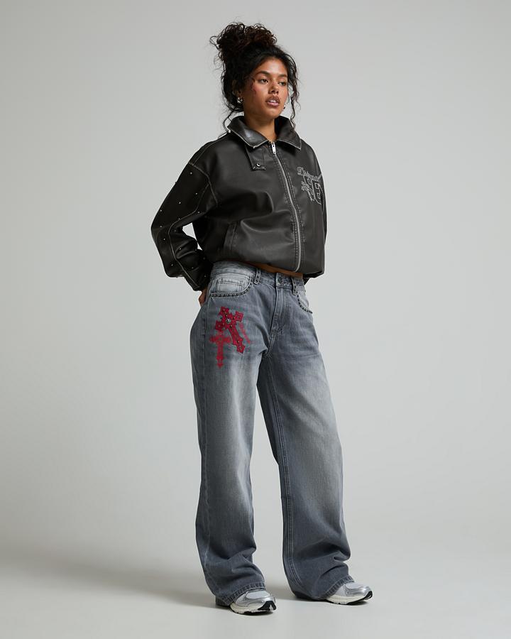 Womens Grind Baggy Mid Rise Jean image 1