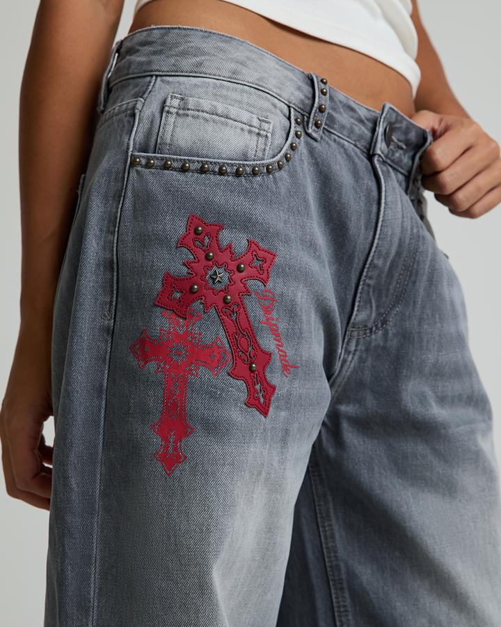 Womens Grind Baggy Mid Rise Jean image 3