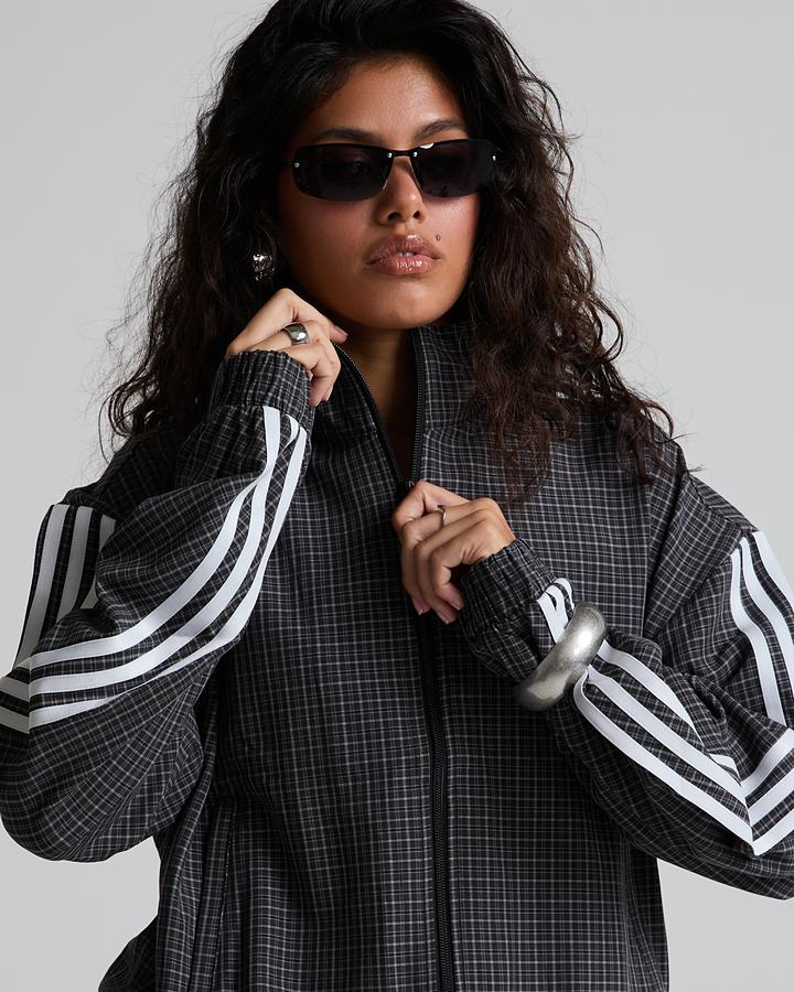 Womens Micro Check Funnel Neck Track Top image 5