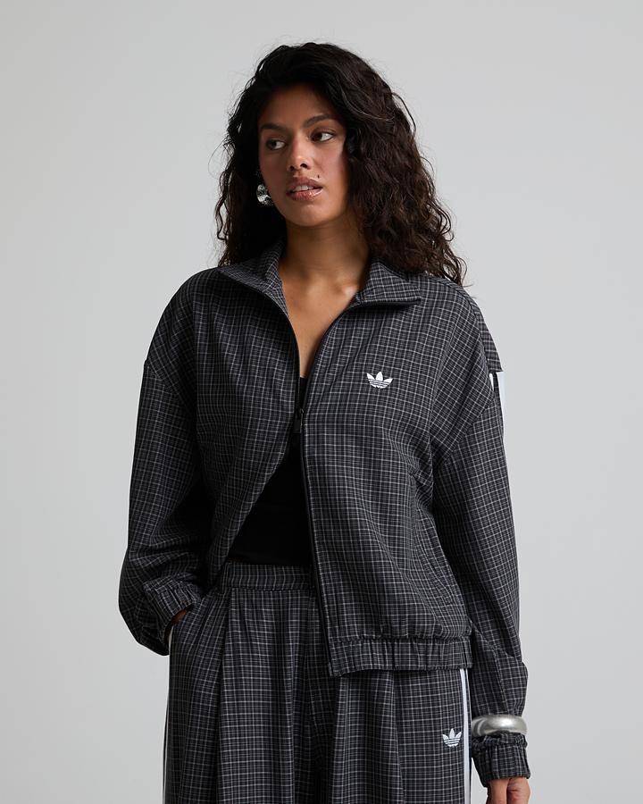 Womens Micro Check Funnel Neck Track Top image 6