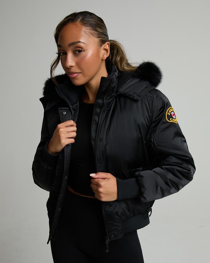 Womens Olivia Platinum Hooded Bomber Jacket image 2
