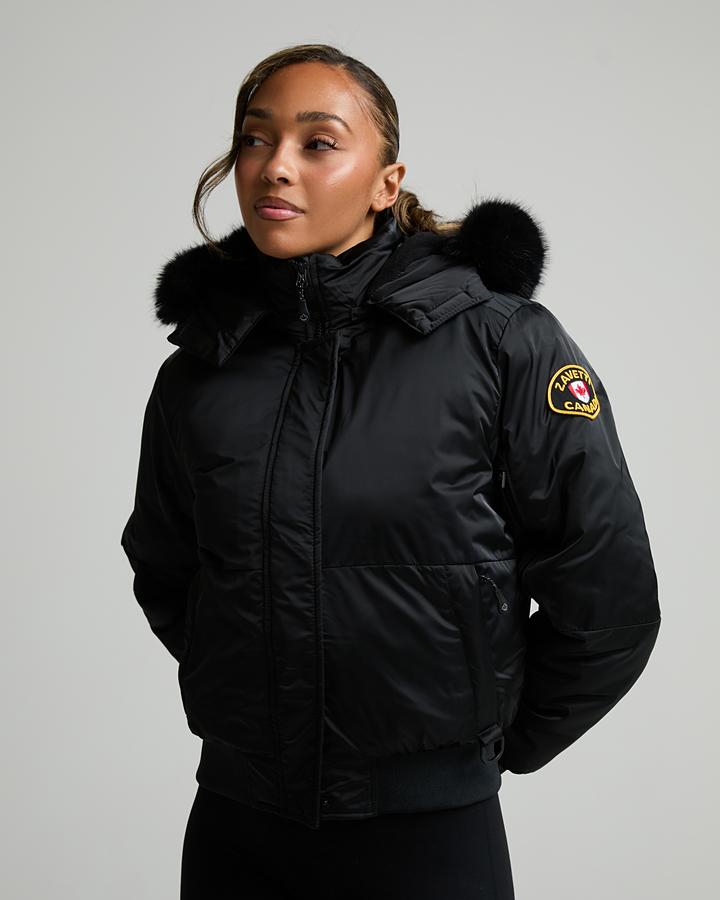 Womens Olivia Platinum Hooded Bomber Jacket image 4