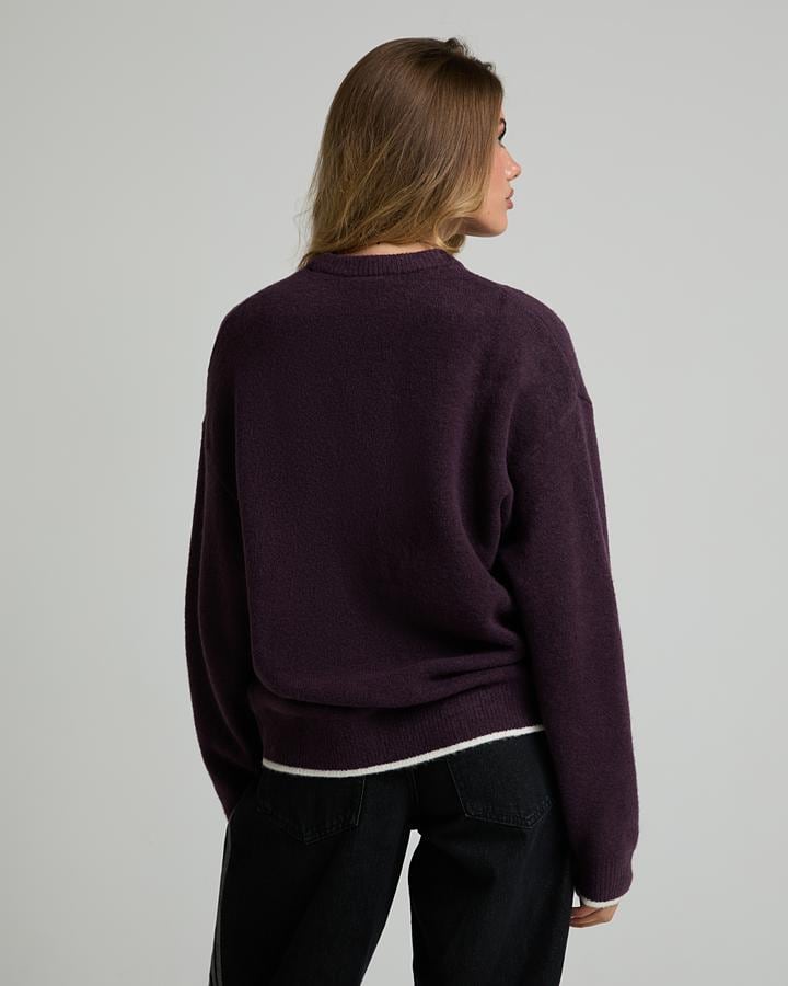 Womens ESS Knit Tipping Crew Sweat image 3