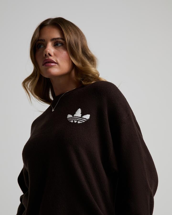 Womens Essential Knit Crew Sweatshirt image 5