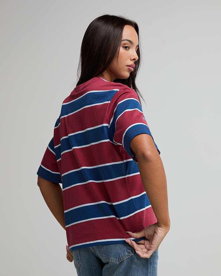 Womens Novelty Stripe Boxy T-Shirt image 3