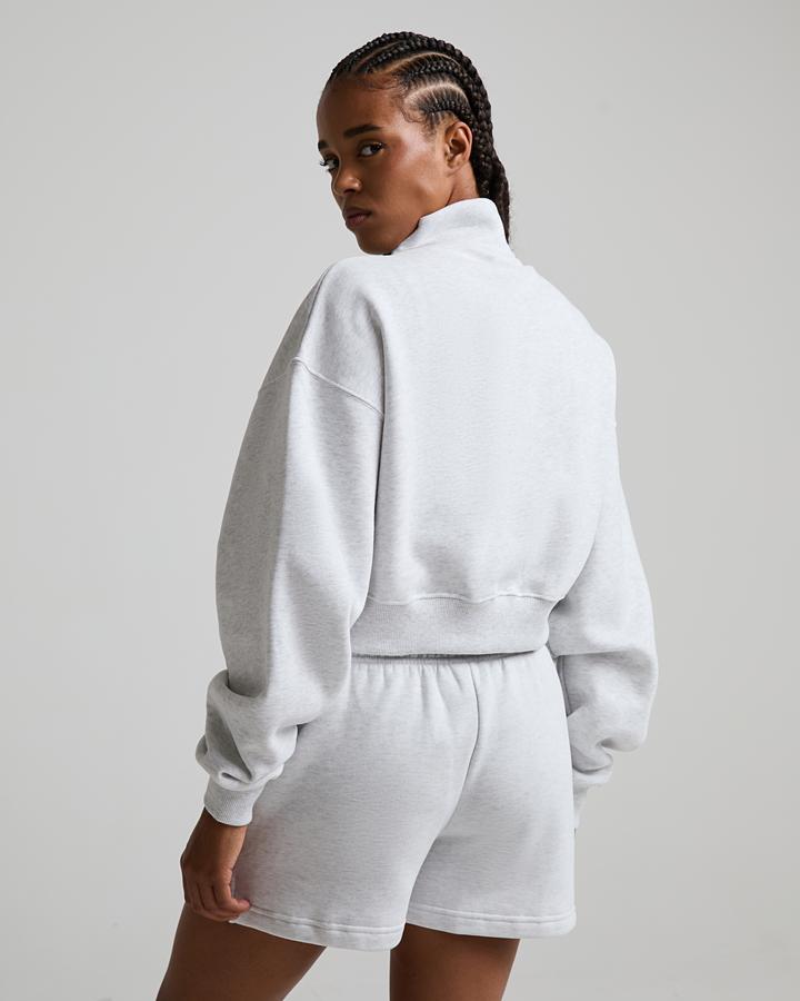 Womens Studio Fleece Classic Cropped Quarter Zip Sweatshirt image 3