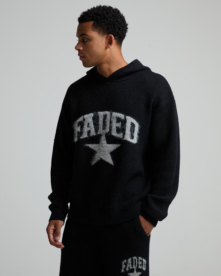 Fluffy Knit Graphic Overhead Hoodie image 1