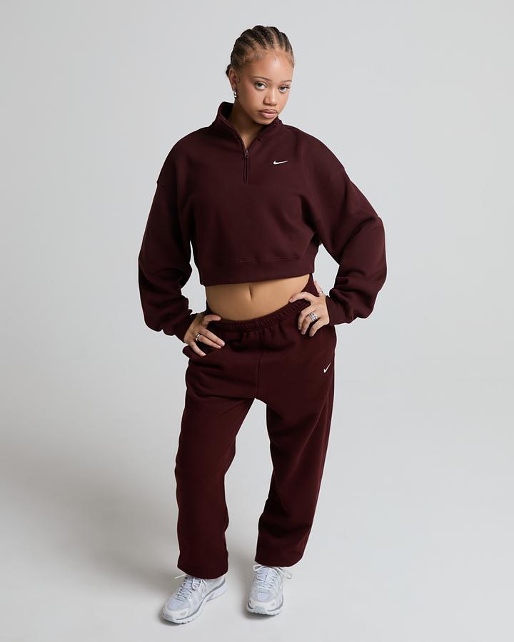 Womens Studio Fleece Crop Quarter Zip Sweatshirt image 2