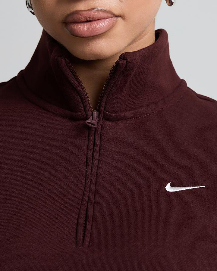 Womens Studio Fleece Crop Quarter Zip Sweatshirt image 5