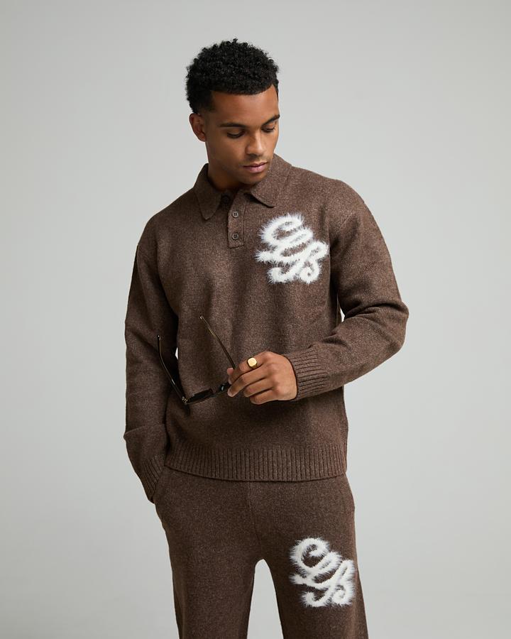 Fluffy Knit Quarter Zip Rugby Sweatshirt image 1