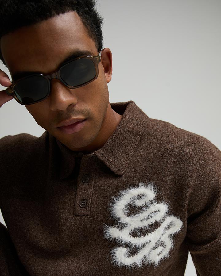 Fluffy Knit Quarter Zip Rugby Sweatshirt image 3