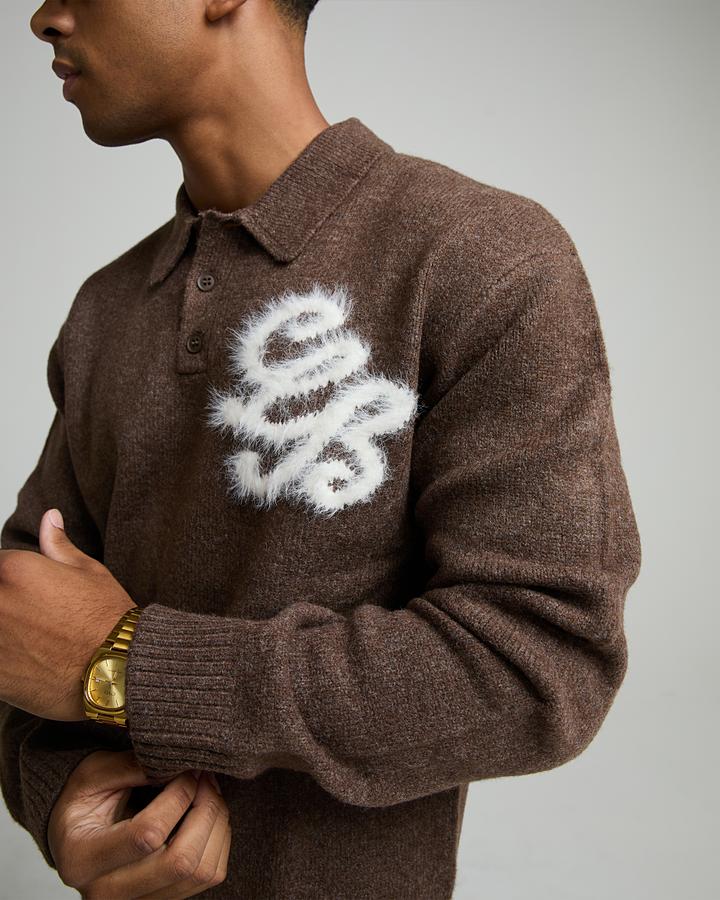 Fluffy Knit Quarter Zip Rugby Sweatshirt image 5