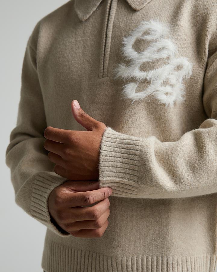 Fluffy Knit Quarter Zip Rugby Sweatshirt image 5