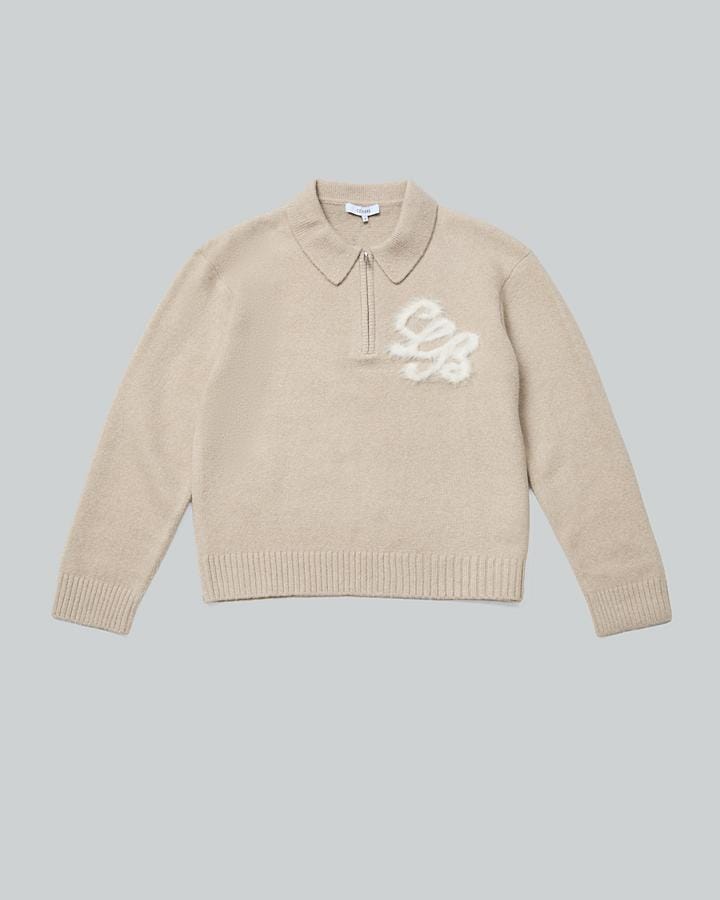 Fluffy Knit Quarter Zip Rugby Sweatshirt image 6
