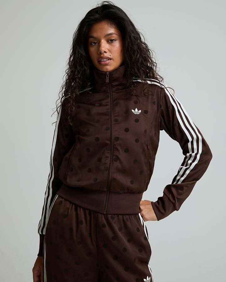 Womens Satin Polka Dot Funnel Neck Track Top image 2