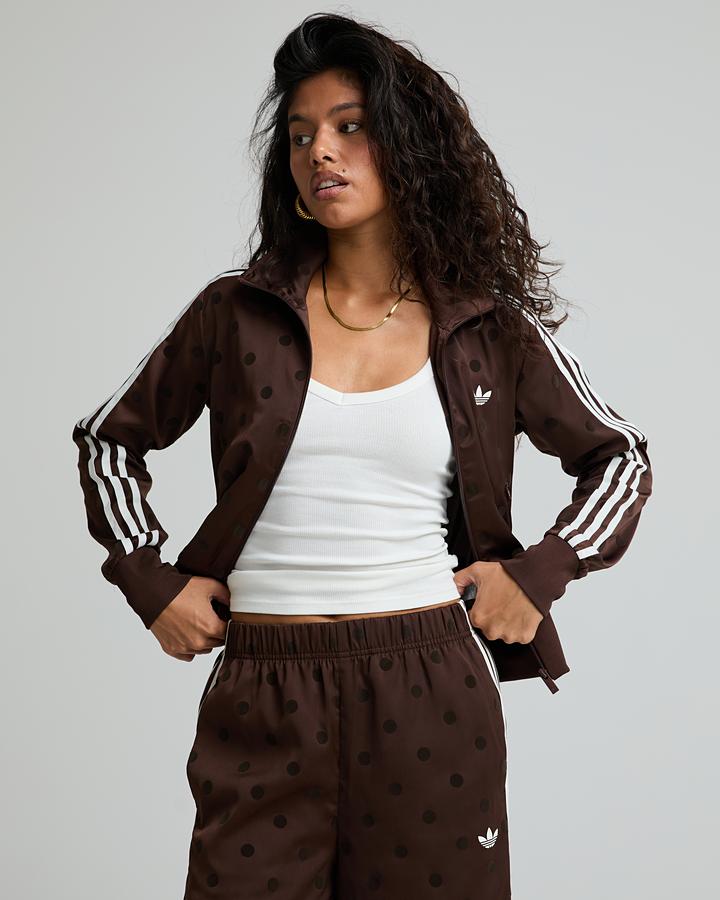 Womens Satin Polka Dot Funnel Neck Track Top image 5