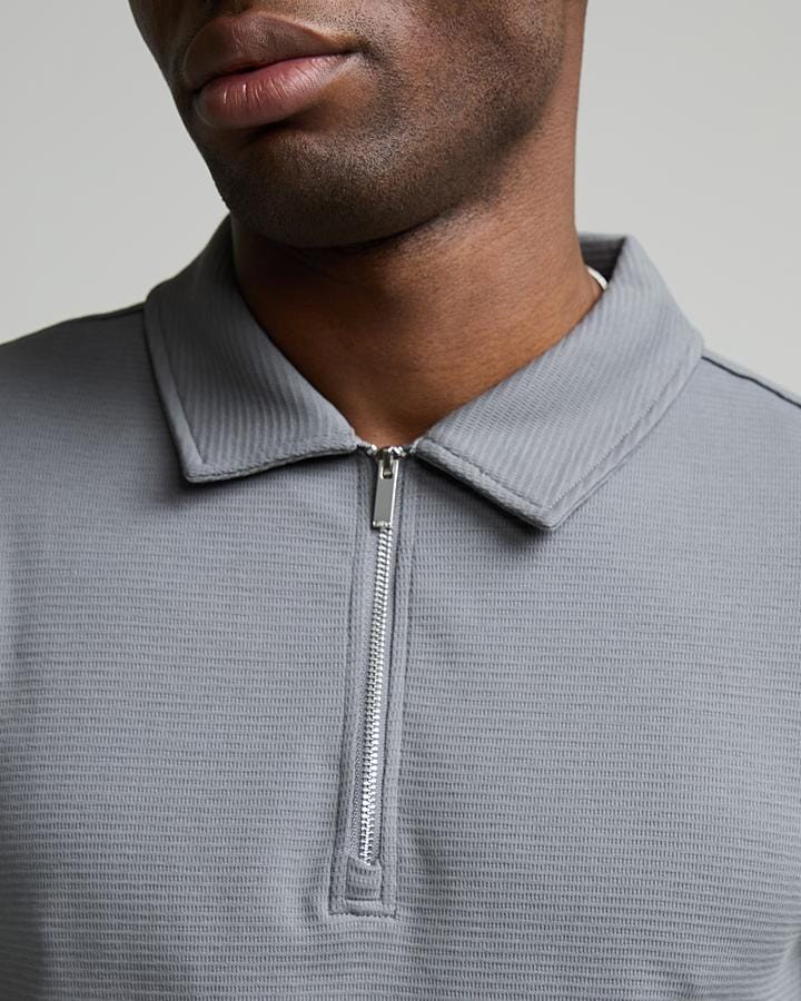 Capo Textured Zip Up Polo Shirt  image 5