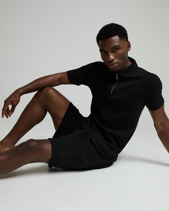 Capo Textured Zip Up Polo Shirt  image 5