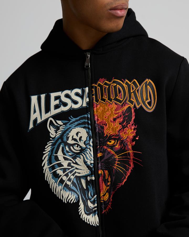 Animal Split Zip Through Hoodie image 4