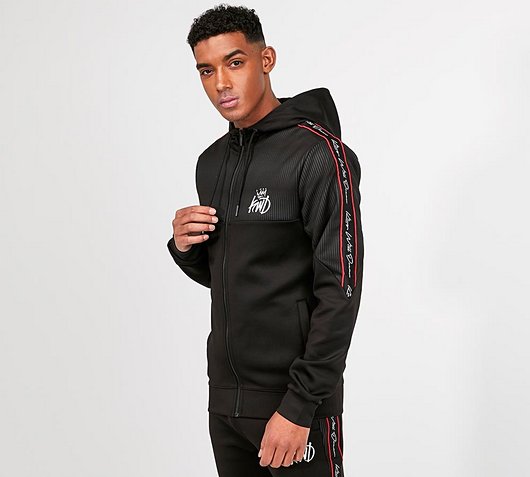 Delfour Geometric Poly Full Zip Hoodie