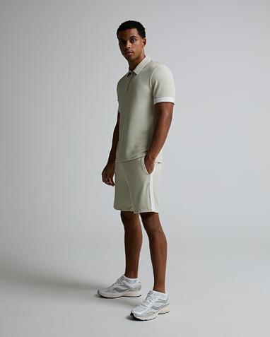 Textured Tape Zip Polo Shirt