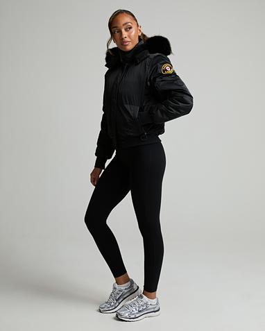 Womens Olivia Platinum Hooded Bomber Jacket