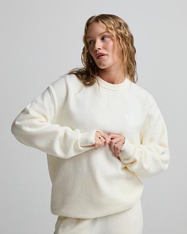 Womens Essential Knit Crew Sweatshirt