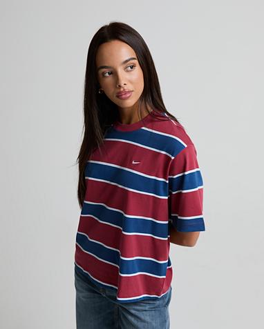 Womens Novelty Stripe Boxy T-Shirt